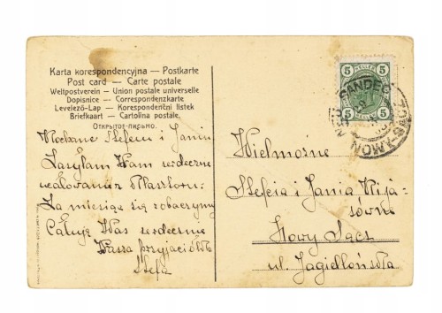 POCZTÓWKA SPOTKANIE SKRZETUSKIEGO Z HELENĄ, PLESZEW, NOWY SĄCZ pocz. XX w.