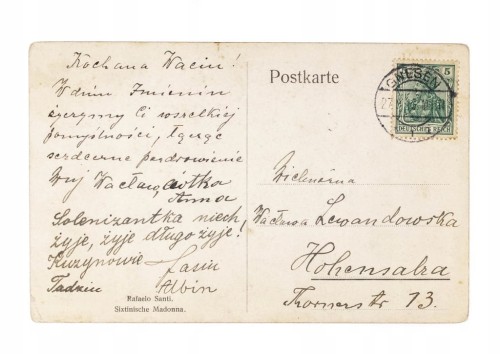 STARA POCZTÓWKA - MADONNA SEKSTYŃSKA RAFAELA, GNIEZNO / INOWROCŁAW 1913