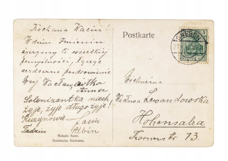 STARA POCZTÓWKA - MADONNA SEKSTYŃSKA RAFAELA, GNIEZNO / INOWROCŁAW 1913