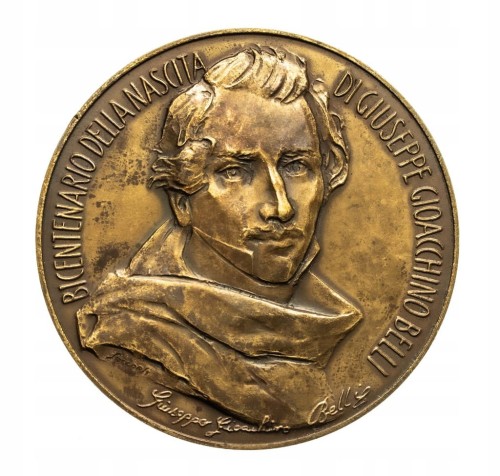 MEDAL 200 ROCZNICA URODZIN GIUSEPPE GIAOCHINO BELLI 1991, WŁOCHY