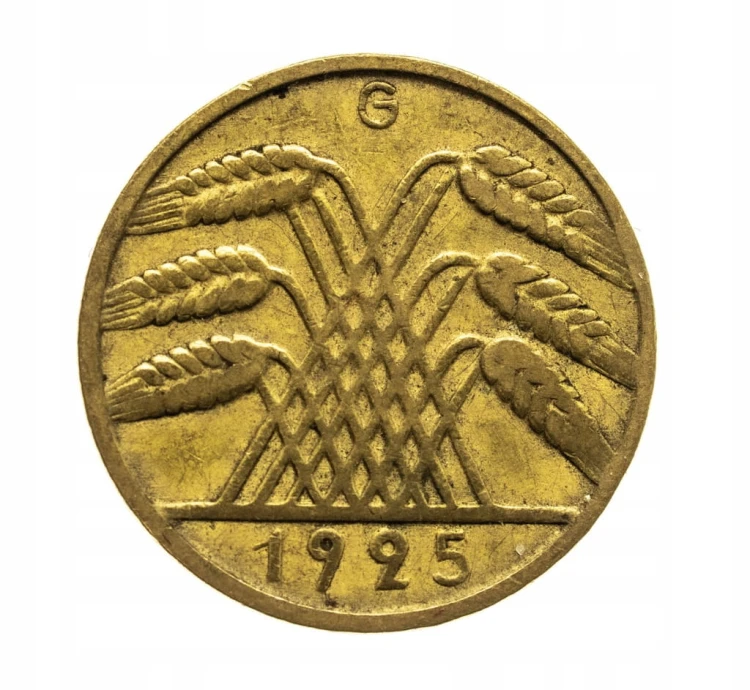 Niemcy, Republika Weimarska (1918-1933), 10 Reichspfennig 1924 G, Karlsruhe
