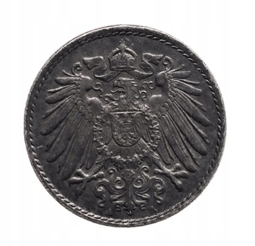 Niemcy 5 fenigów, 1921 A, Berlin.