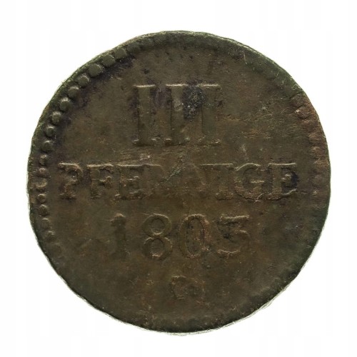 Niemcy, Saksonia, 3 fenigi 1803 C rok.