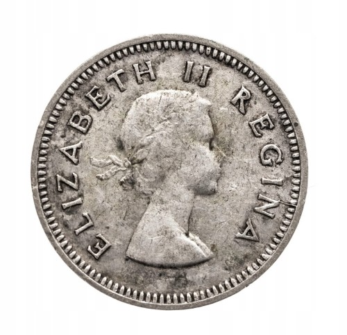 Afryka Południowa, Elżbieta II, 3 pensy, 1953 rok.