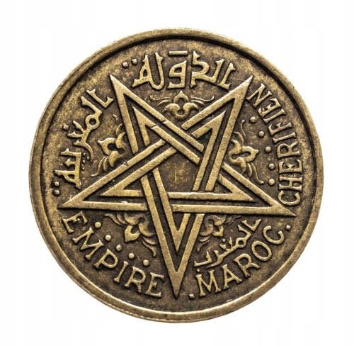 Maroko, Muhammad V, 1 frank, 1364 (1945) rok.