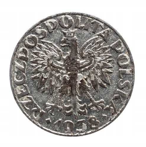 Polska, Generalna Gubernia, 50 groszy 1938, Warszawa, żelazo niklowane