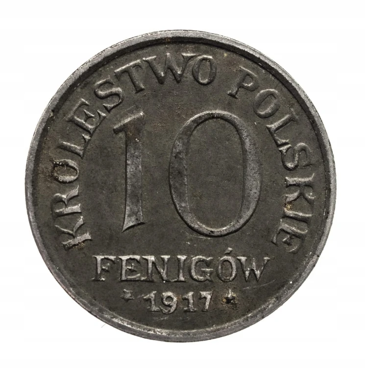 Królestwo Polskie,10 fenigów 1917, Stuttgart
