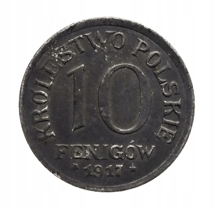 Królestwo Polskie,10 fenigów 1917, Stuttgart