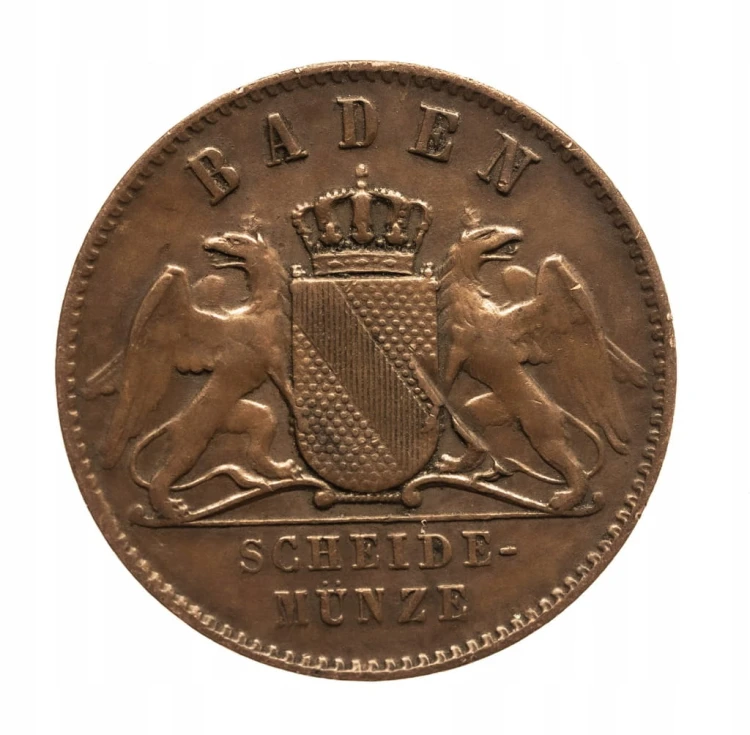 Niemcy, Badenia, Fryderyk I, 1 krajcara, 1870 rok.