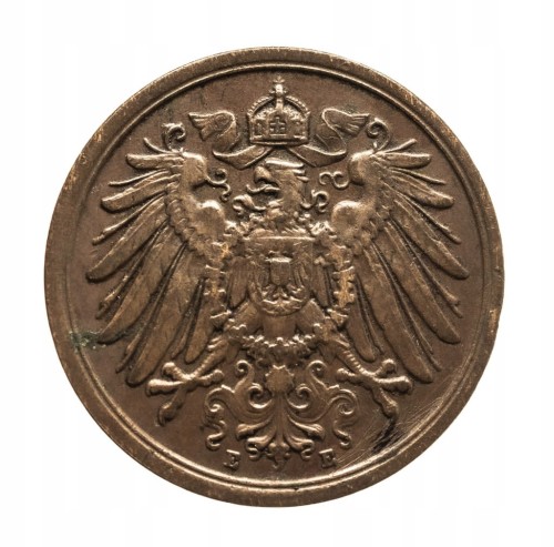 Niemcy, Prusy, Wilhelm II, 2 fenigi, 1912 E, Muldenhütten.