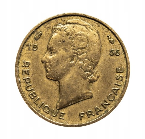 Francuska Afryka Zachodnia 5 franków, 1956 rok.