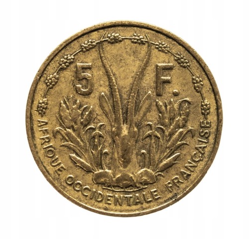Francuska Afryka Zachodnia 5 franków, 1956 rok.