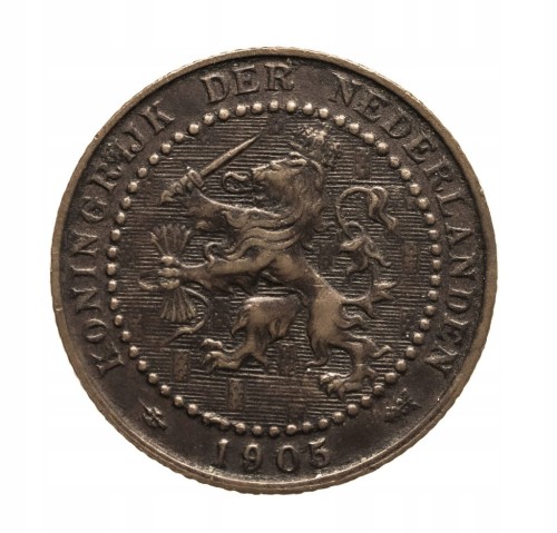 Holandia, Wilhelmina, 1 cent, 1906 rok.