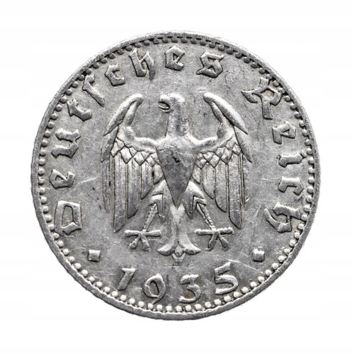 Niemcy, III Rzesza, 50 Reichspfennig 1935 J, Hamburg.