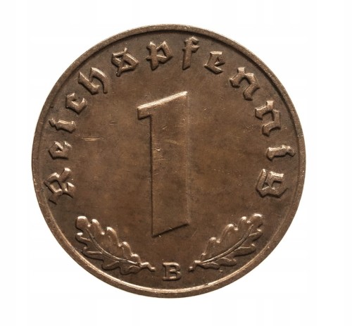 Niemcy, III Rzesza, 1 Reichspfennig 1939 B, Wiedeń.