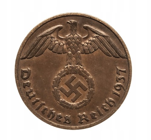 Niemcy, III Rzesza, 1 Reichspfennig 1937 A, Berlin.