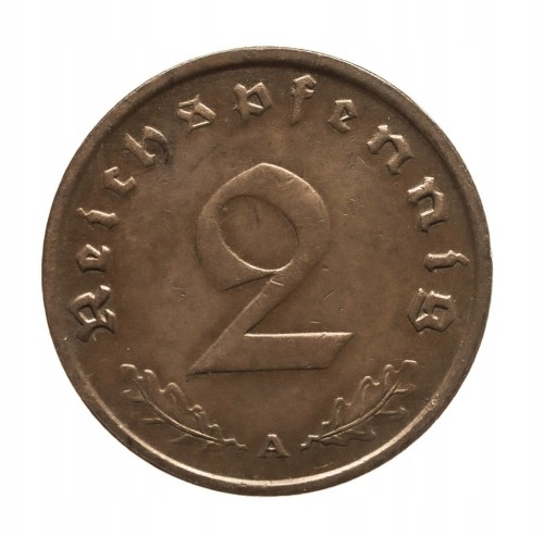 Niemcy, III Rzesza, 2 Reichspfennig 1937 A, Berlin.