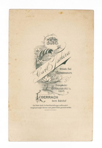 STARA FOTOGRAFIA - MĘŻCZYZNA W GARNITURZE, ATELIER LORRACH NIEMCY 1895