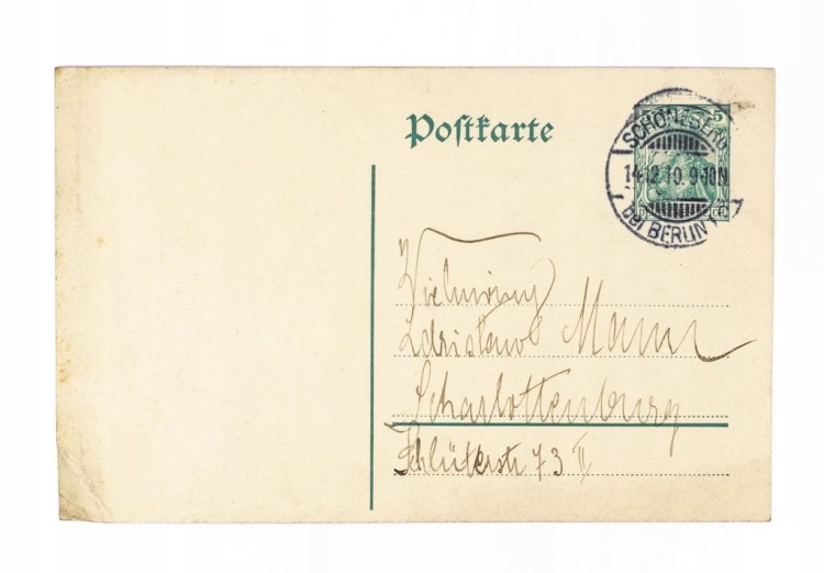 STARA POCZTÓWKA / LIST - CHARLOTTENBURG / SCHONEBERG 1910
