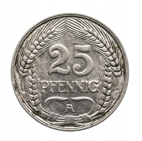 Niemcy, Wilhelm II, 25 fenigów, 1911 A, Berlin.
