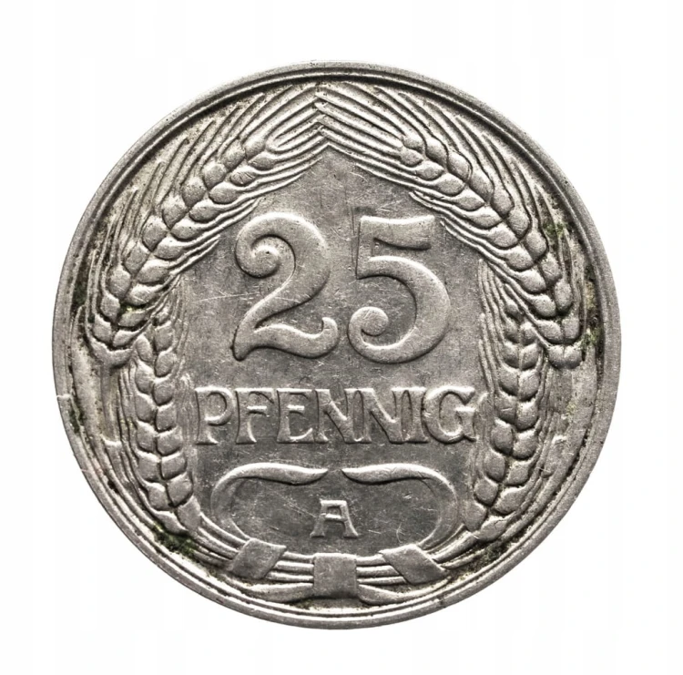 Niemcy, Wilhelm II, 25 fenigów, 1911 A, Berlin.