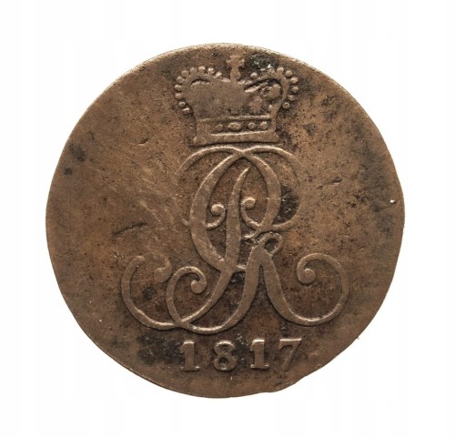 Niemcy, Hanower, Jerzy III, 1 fenig, 1817 rok.