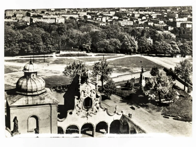 CZĘSTOCHOWA - PANORAMA MIASTA Z WIEŻY JASNOGÓRSKIEJ 1967 PRL