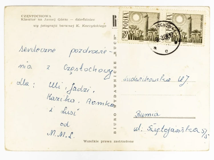 CZĘSTOCHOWA - DZIEDZINIEC KLASZTORU NA JASNEJ GÓRZE 1968 PRL