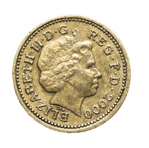 Wielka Brytania, Elżbieta II, 1 funt, Smok, 2000 rok.