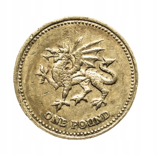 Wielka Brytania, Elżbieta II, 1 funt, Smok, 2000 rok.