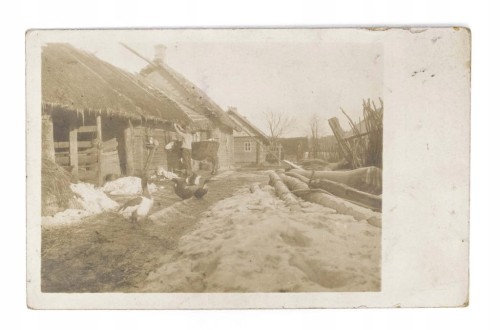 STARA FOTOGRAFIA / POCZTÓWKA - GOSPODARSTWO, OSETNO / DAKOWY MOKRE 1916
