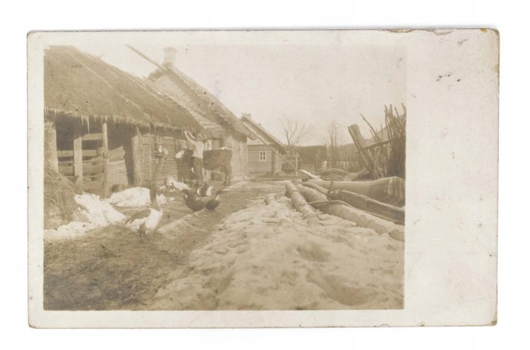STARA FOTOGRAFIA / POCZTÓWKA - GOSPODARSTWO, OSETNO / DAKOWY MOKRE 1916
