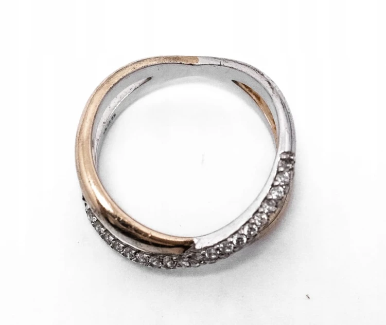 STARY SREBRNY PIERŚCIONEK 925 Z KAMIENIAMI R. 13