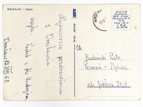 WROCŁAW - OPERA WROCŁAWSKA 1963 PRL