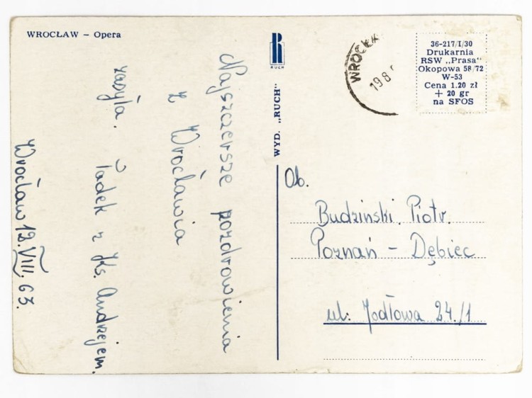 WROCŁAW - OPERA WROCŁAWSKA 1963 PRL
