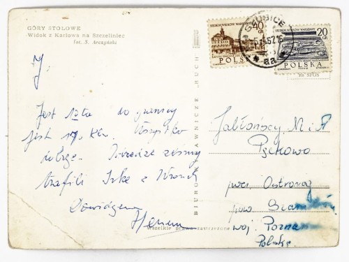 GÓRY STOŁOWE - WIDOK NA SZCZELINIEC 1967 PRL