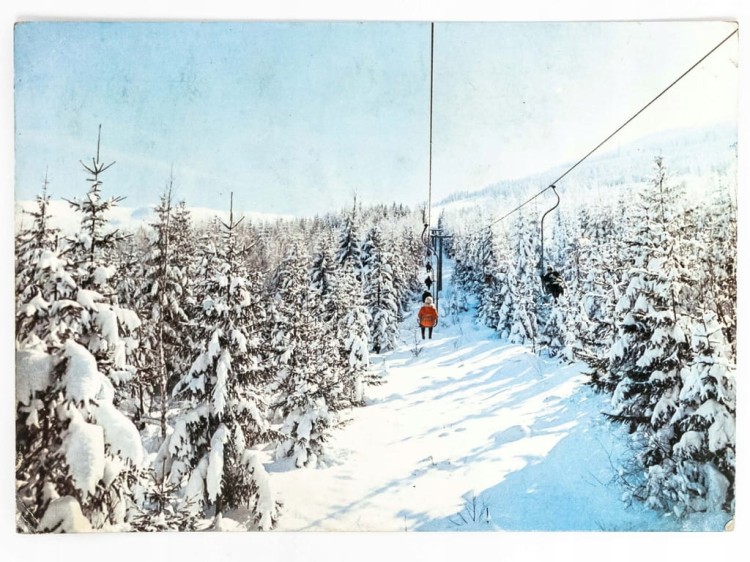 KARKONOSZE - WYCIĄG KRZESEŁKOWY NA SZRENICĘ 1974 PRL