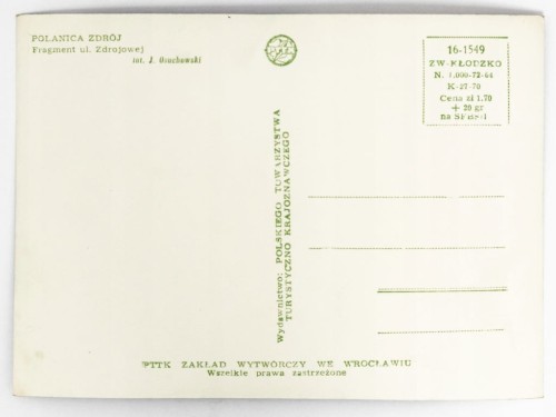 POLANICA-ZDRÓJ - UL ZDROJOWA Z KOŚCIOŁEM WNIEBOWZIĘCIA NMP LATA 60 / 70 PRL