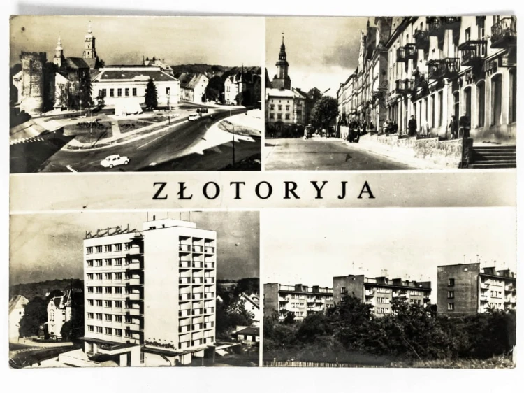 ZŁOTORYJA - PLAC REYMONTA HOTEL POD BASZTĄ PLAC WOLNOŚCI LATA 60. / 70. PRL