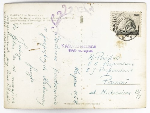 KARPACZ GÓRNY, DAWNIEJ BIERUTOWICE - ŚWIĄTYNIA WANG ZIMĄ 1971 PRL