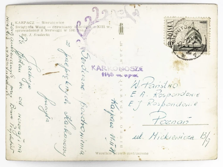 KARPACZ GÓRNY, DAWNIEJ BIERUTOWICE - ŚWIĄTYNIA WANG ZIMĄ 1971 PRL