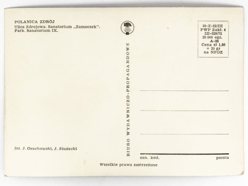 POLANICA-ZDRÓJ - UL ZDROJOWA SANATORIUM ZAMECZEK SANATORIUM IX LATA 70. PRL