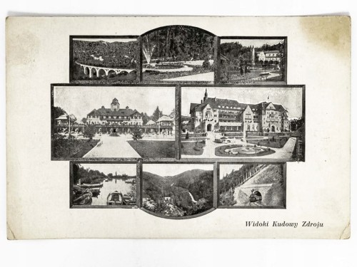 KUDOWA-ZDRÓJ - WIADUKT KOLEJOWY SANATORIA ZAKŁAD PRZYRODOLECZNICZY 1947 PRL