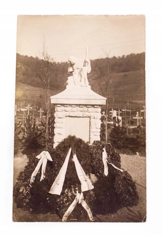 STARA FOTOGRAFIA - NIEMIECKI CMENTARZ WOJSKOWY, ST. MICHIEL GOBESSART, I WŚ