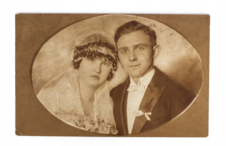 STARA FOTOGRAFIA - ŚLUB, PARA MŁODA, FOT. IGNASZAK, POZNAŃ 1927