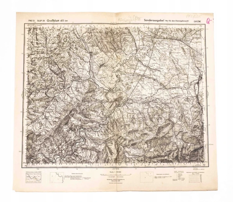STARA MAPA - CHYŻNE, JABŁONKA, CHOCHOŁÓW, PODCZERWONE 1934