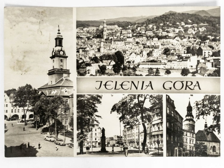 JELENIA GÓRA - RYNEK, PANORAMA, PLAC B. BIERUTA, BASZTA WOJANOWSKA 1971 PRL