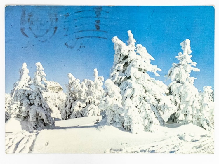 KARKONOSZE - SCHRONISKO GÓRSKIE NA SZRENICY ZIMĄ 1974 PRL