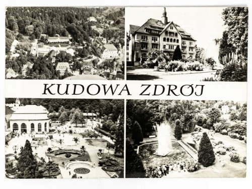 KUDOWA-ZDRÓJ - PANORAMA UZDROWISKA SANATORIUM POLONIA PIJALNIA WÓD 1973 PRL