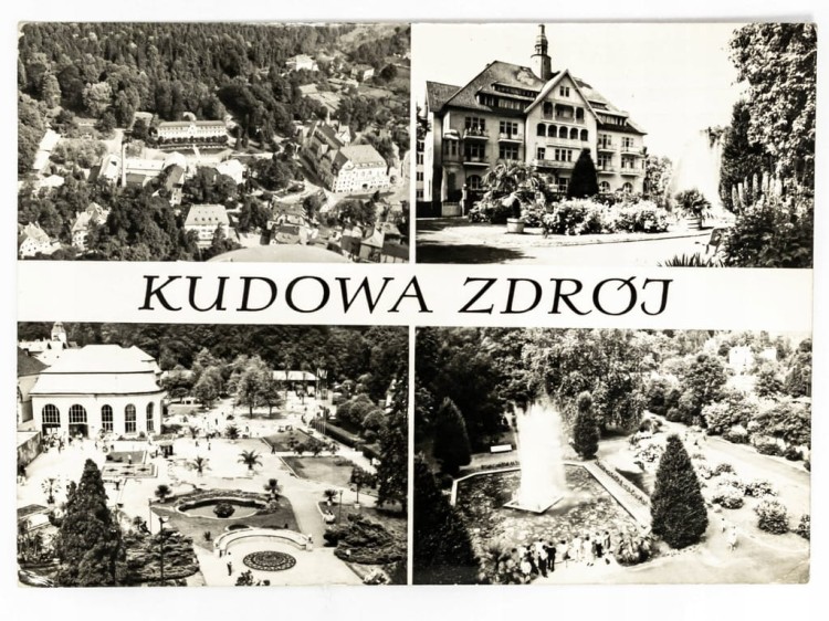 KUDOWA-ZDRÓJ - PANORAMA UZDROWISKA SANATORIUM POLONIA PIJALNIA WÓD 1973 PRL